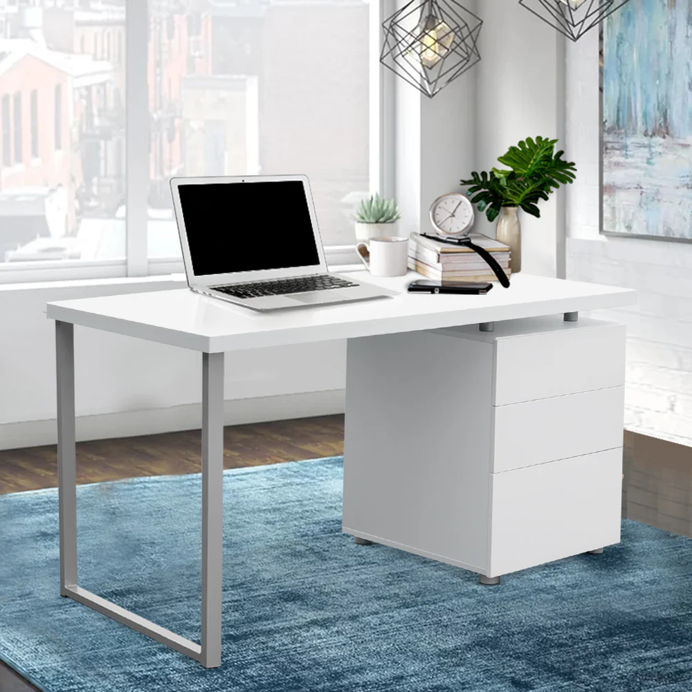 Artiss Computer Desk Drawer White 140cm - Nurns