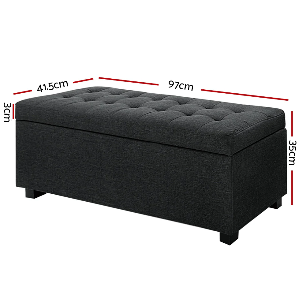 Premium Storage Ottoman - Charcoal - Nurns
