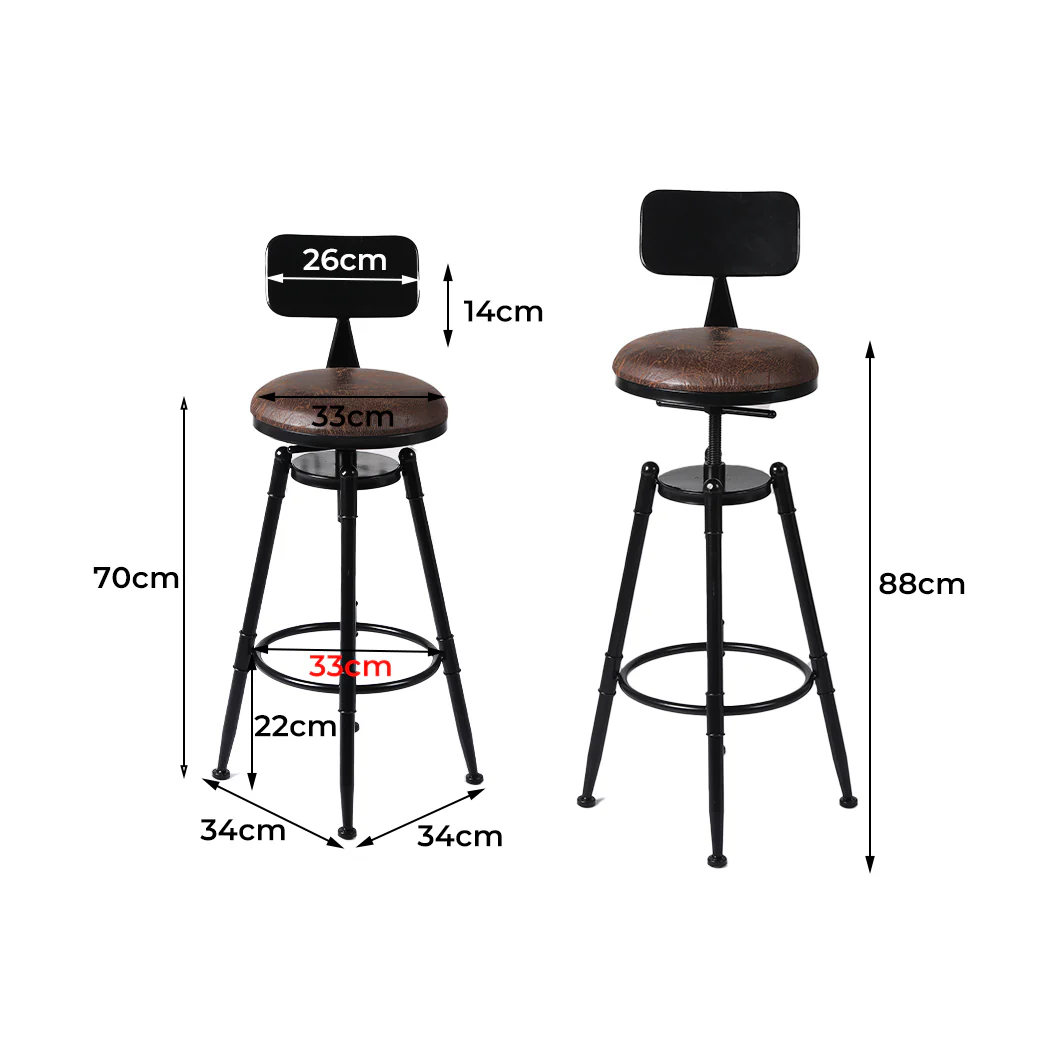 Chalcis Wooden Bar Stool - Black - Nurns