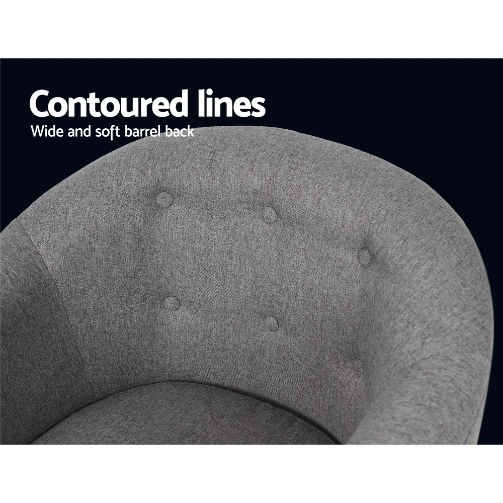 Maliah Accent Tub Fabric Lounge Armchair - Grey - Nurns