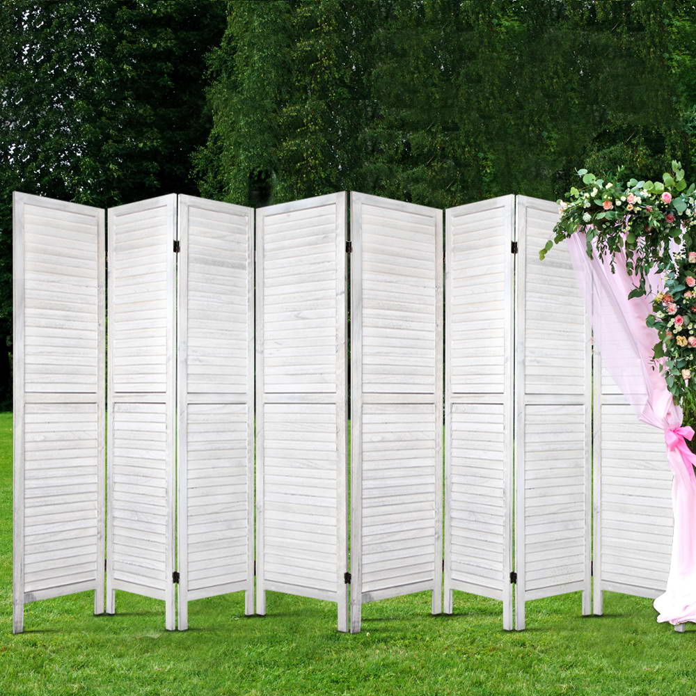 8 Panel Room Divider Screen 326x170cm - White - Nurns