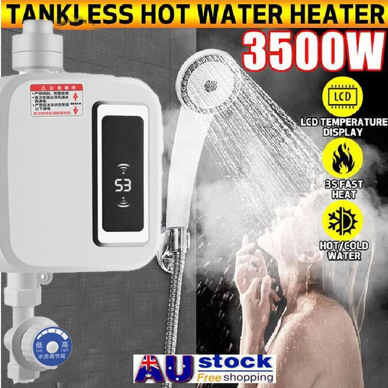 Tankless Instant Electric Hot Water Heater System Instant Hot Water Shower Heat - Nurns