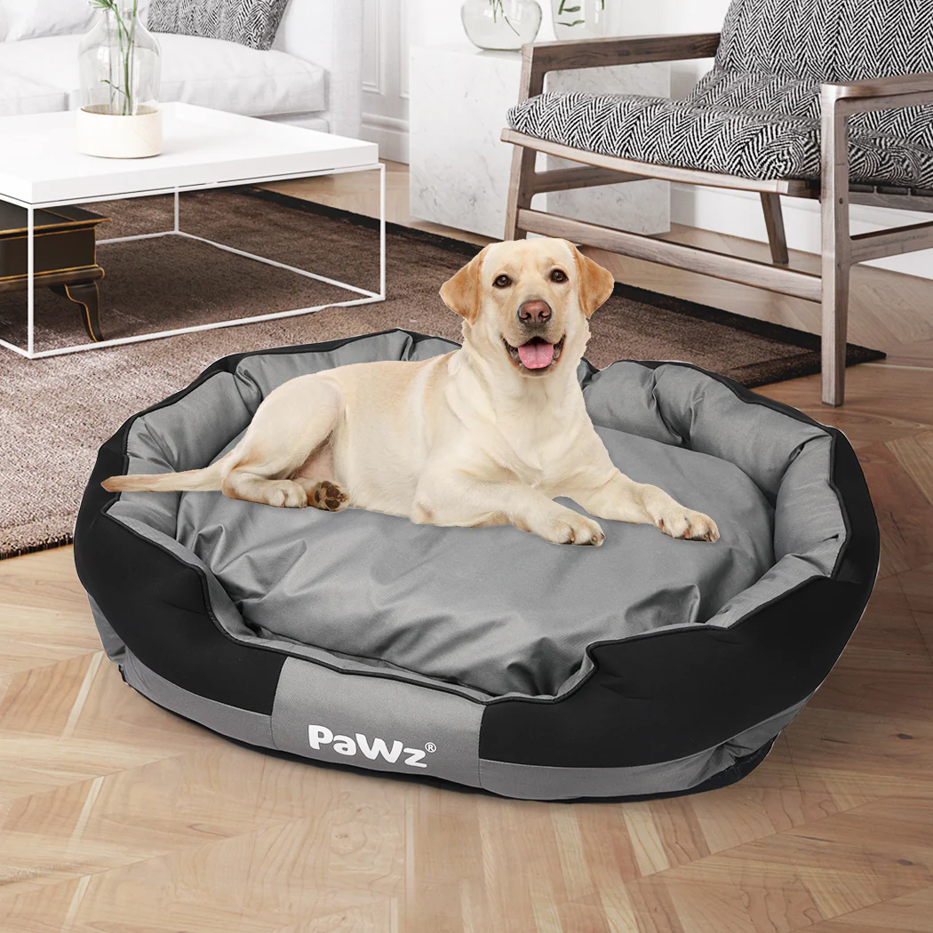 LARGE Dog Beds Waterproof Pet Calming - Grey - Nurns