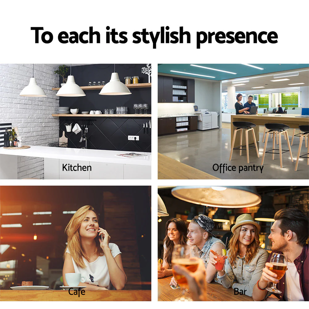 Set of 2 Basel Wooden Square Footrest Bar Stools - Black - Nurns