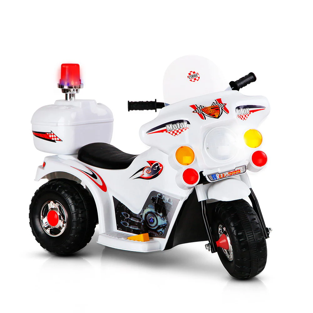 Kids Ride On Motorbike Motorcycle Car Toys - White - Nurns