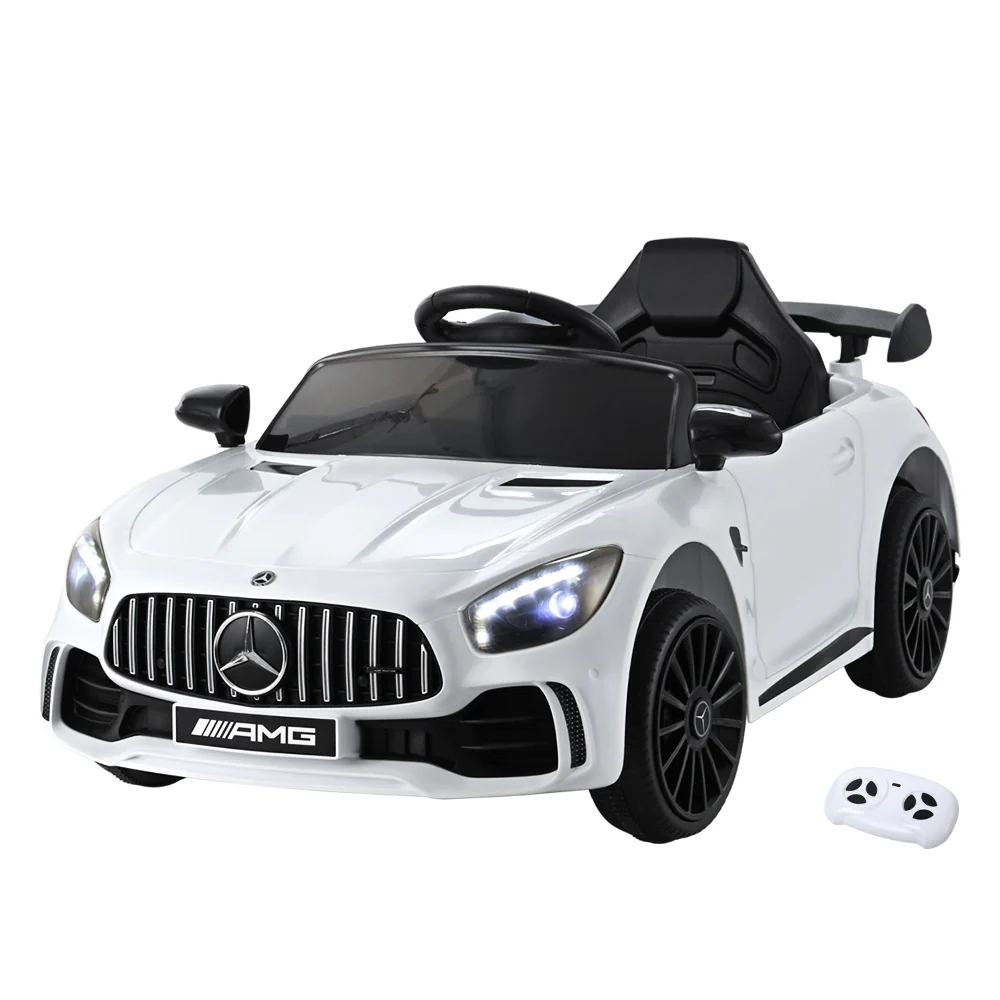Kids Ride On Car Mercedes-Benz AMG GTR Electric Toy Cars 12V - White - Nurns
