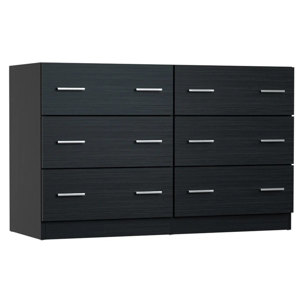 Artiss 6 Chest of Drawers - Black - Nurns
