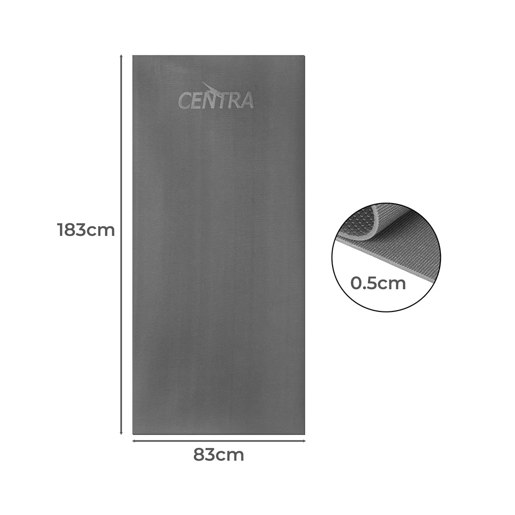 Centra Yoga Mat Non-Slip 5mm Exercise Grey - Nurns