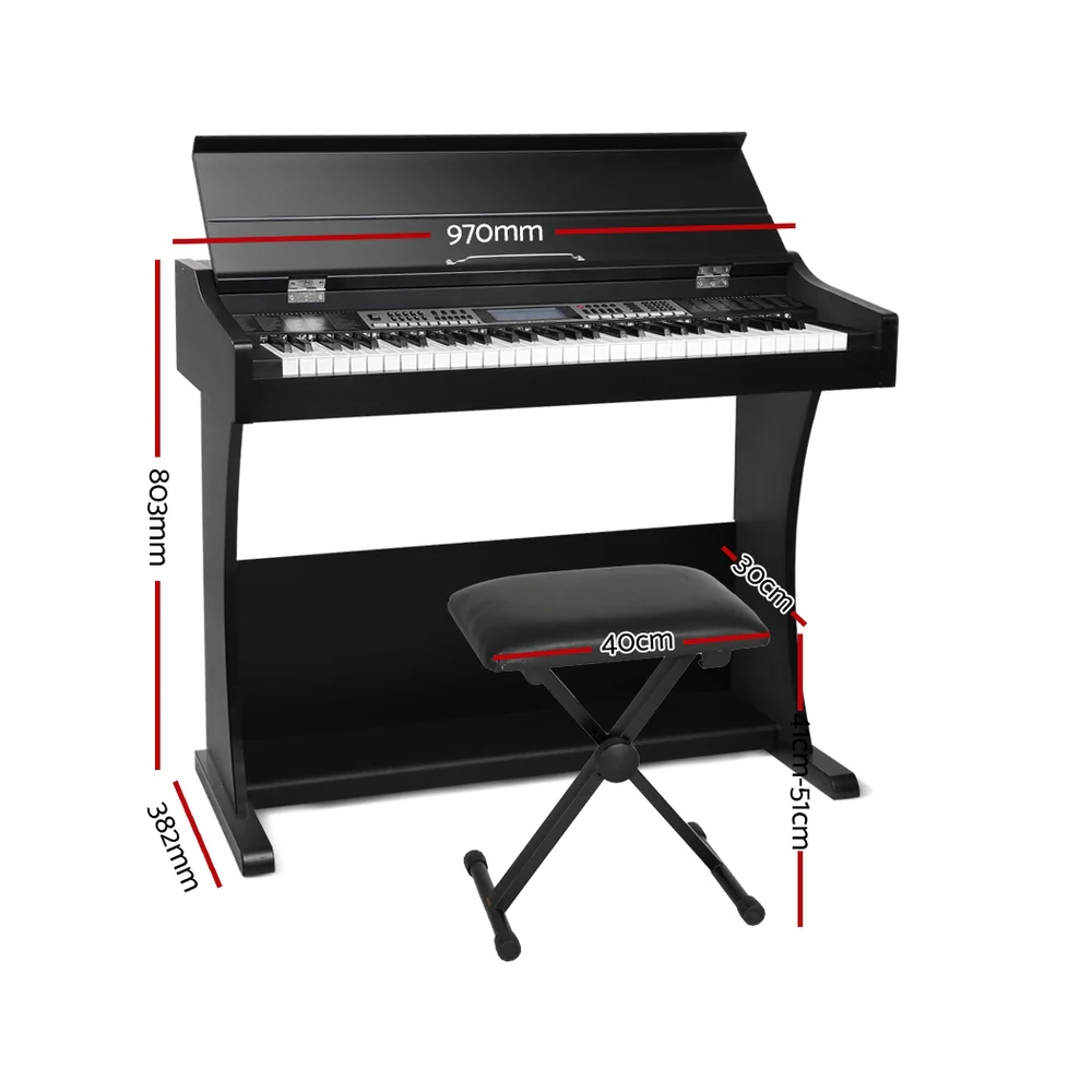 Alpha 61 Keys Electronic Piano Keyboard Digital Electric Classical Stand w/ Stool - Nurns