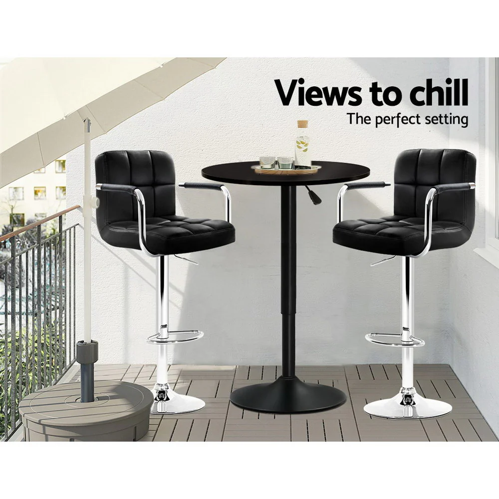 Bar Table Kitchen Tables Swivel Round Metal Black - Nurns
