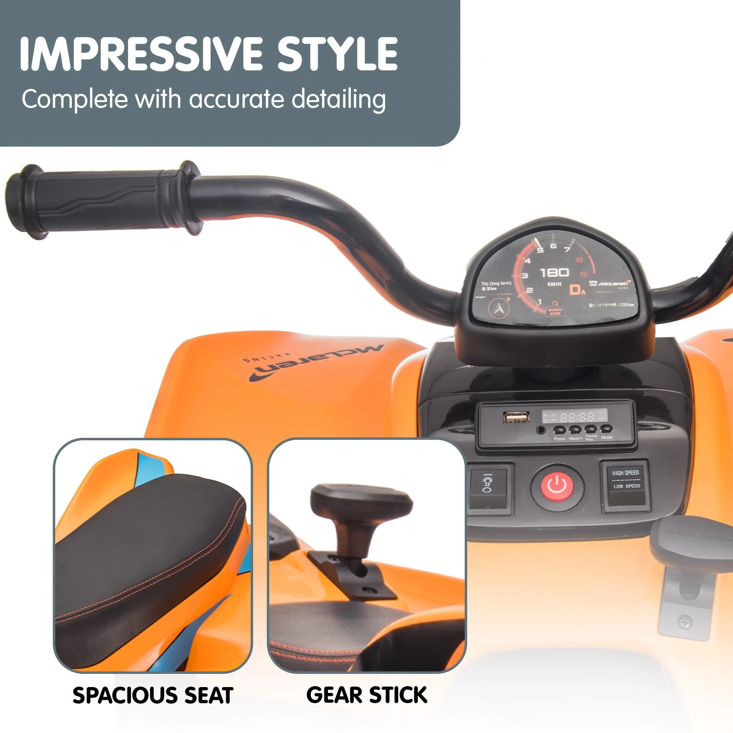 MCL35 McLaren Electric Ride On Car - Orange - Nurns