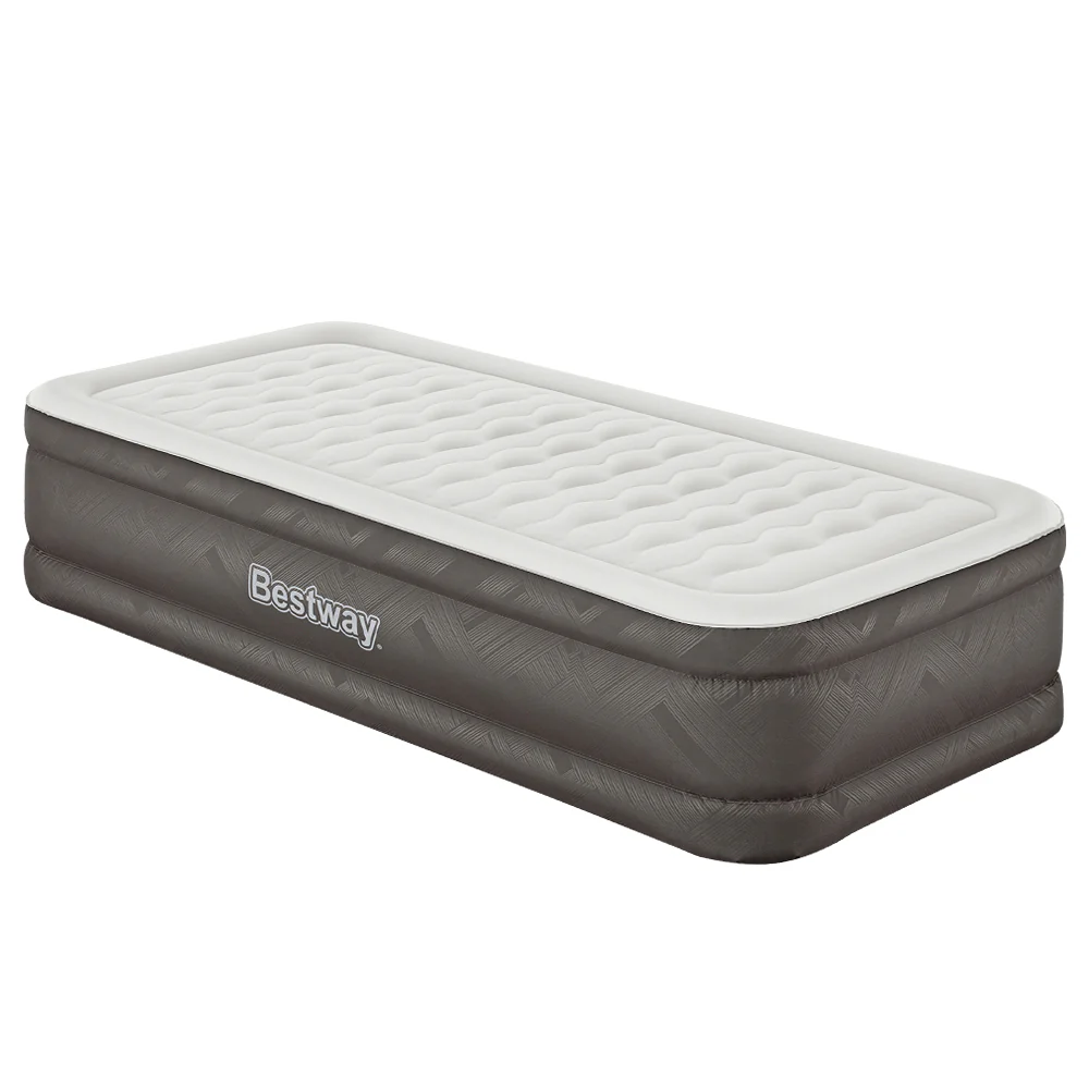 Factory Buys 46cm Air Mattress Inflatable Bed Airbed - Grey Single - Nurns