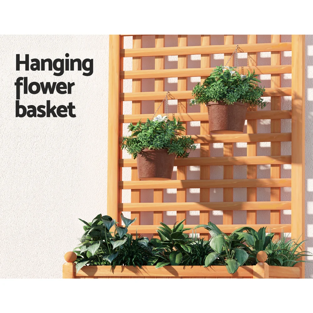 Garden Bed Wooden 64x35x115cm Planter Raised Box Container Trellis - Nurns