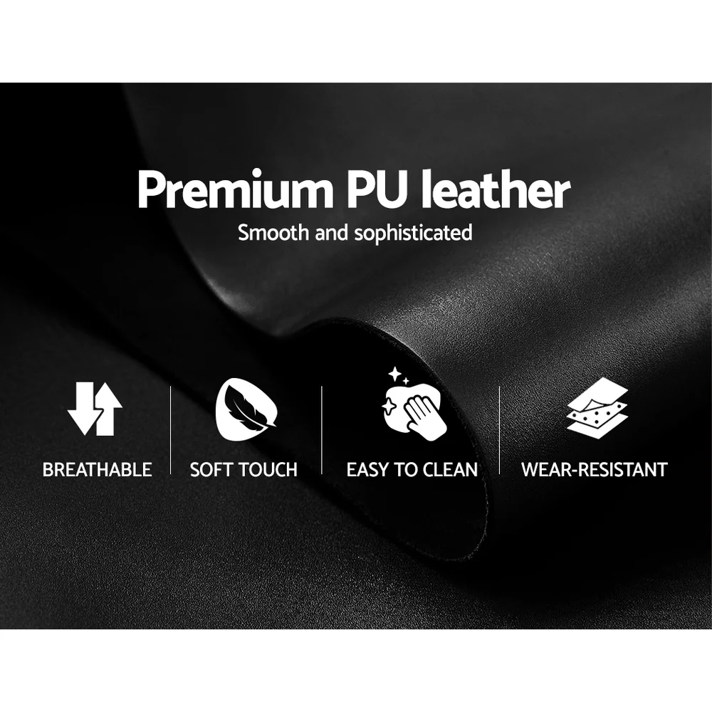 Nixie Recliner Chair Armchair Luxury Single Lounge Couch Leather - Black - Nurns