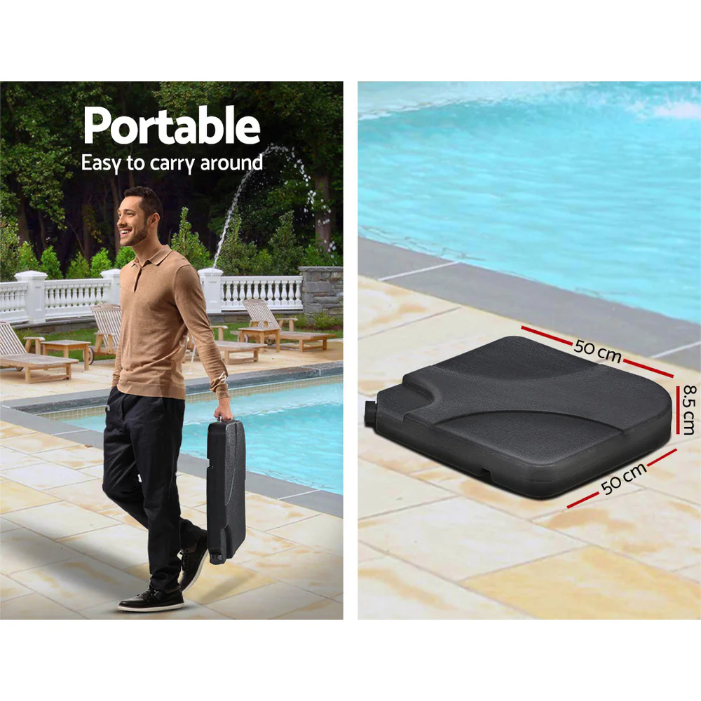 Instahut 3m Outdoor Umbrella w/Base Cantilever Garden Beach Patio Navy - Nurns