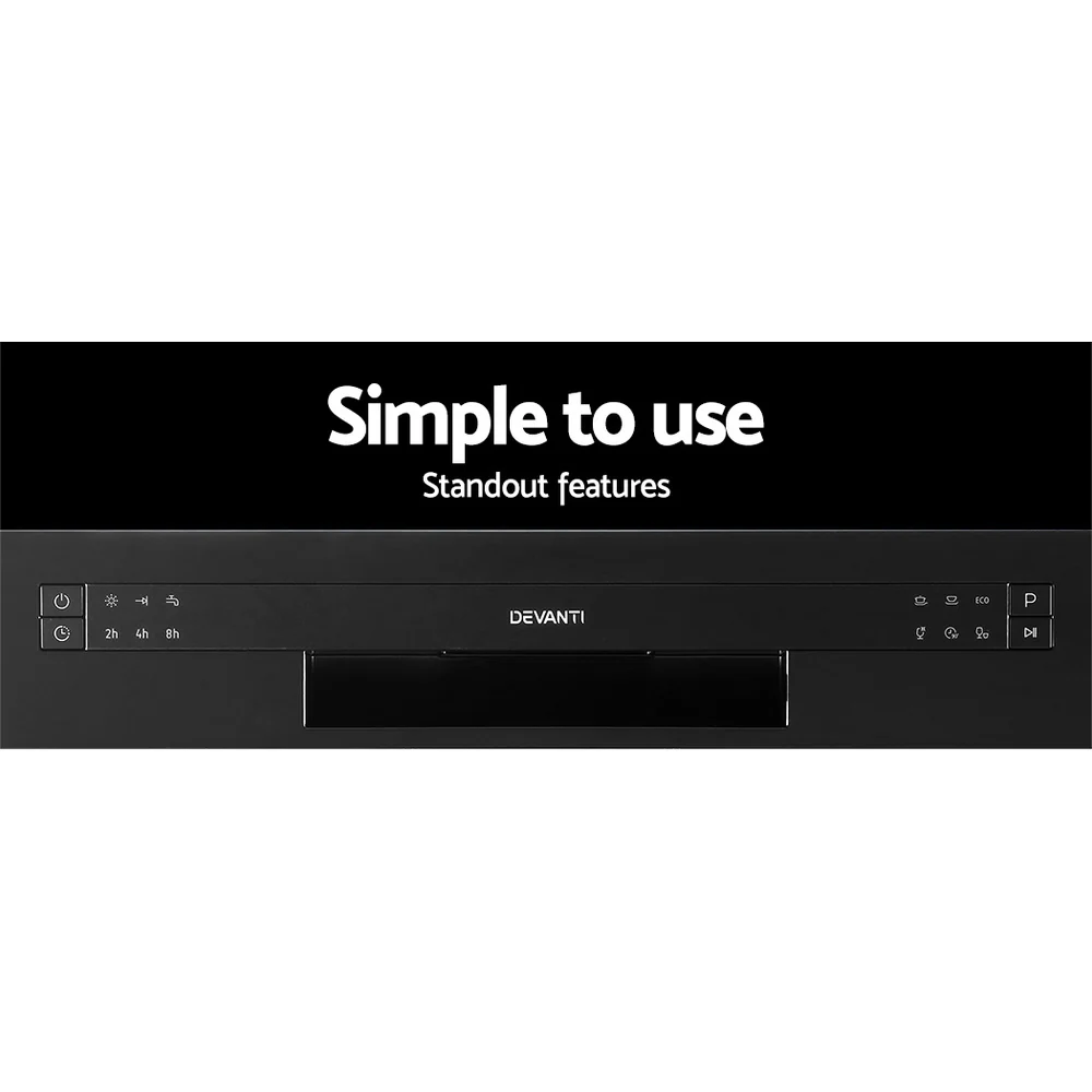 Devanti 8 Place Settings Benchtop Dishwasher Black - Nurns