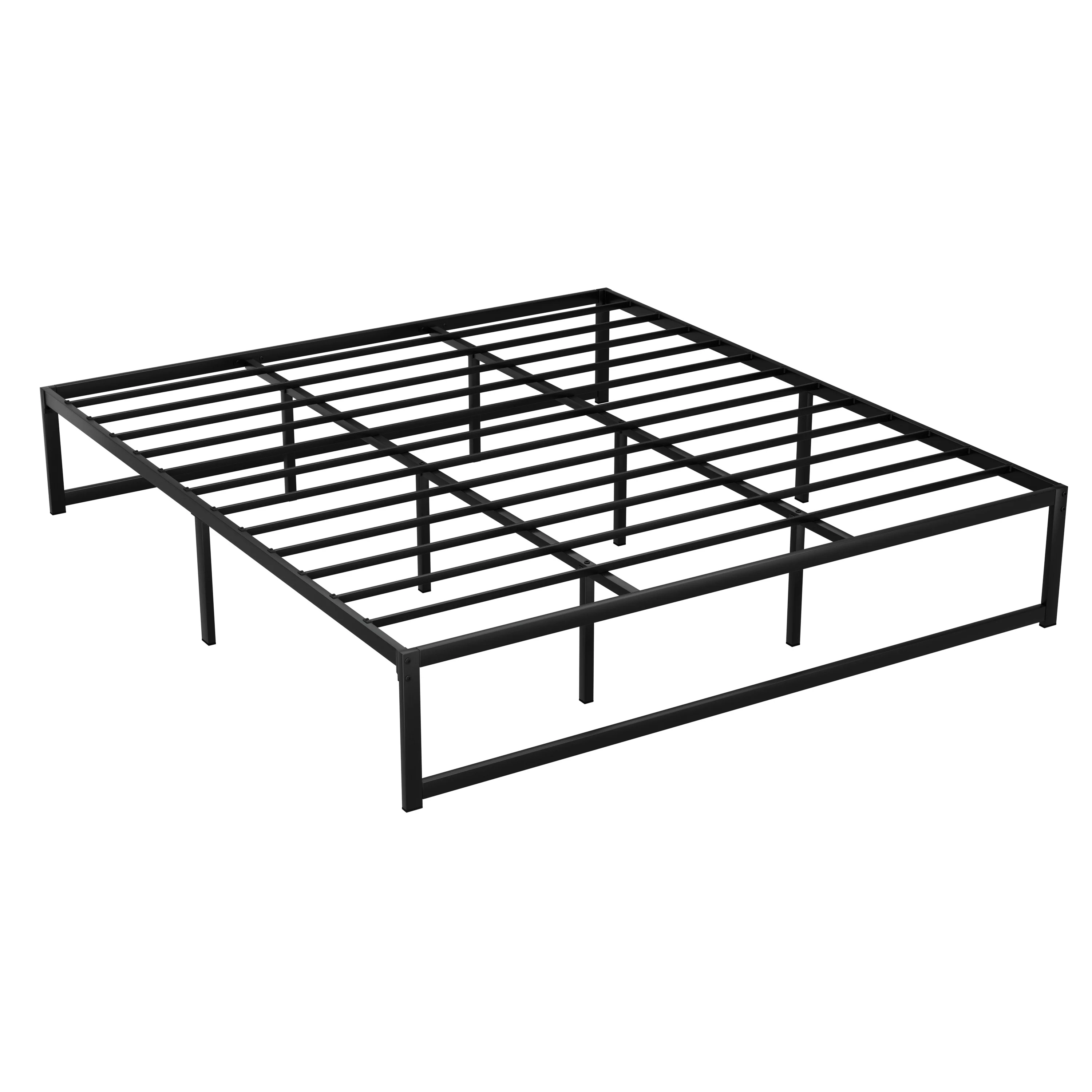 Chloe Bed Frame Metal Platform Bed Base Mattress - Black King - Nurns