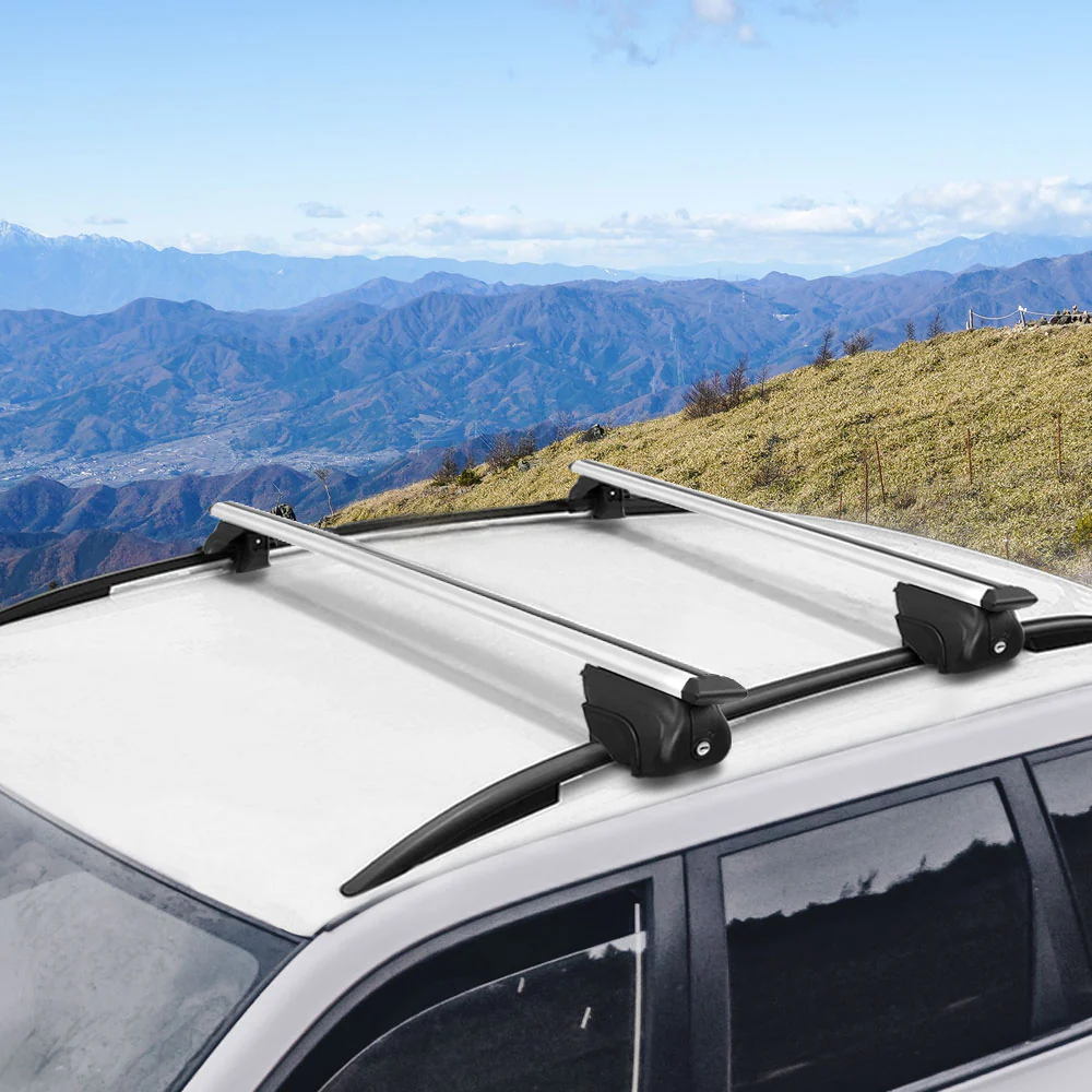 Universal Car Roof Rack Aluminium Cross Bars Adjustable 126cm Silver Upgraded - Nurns