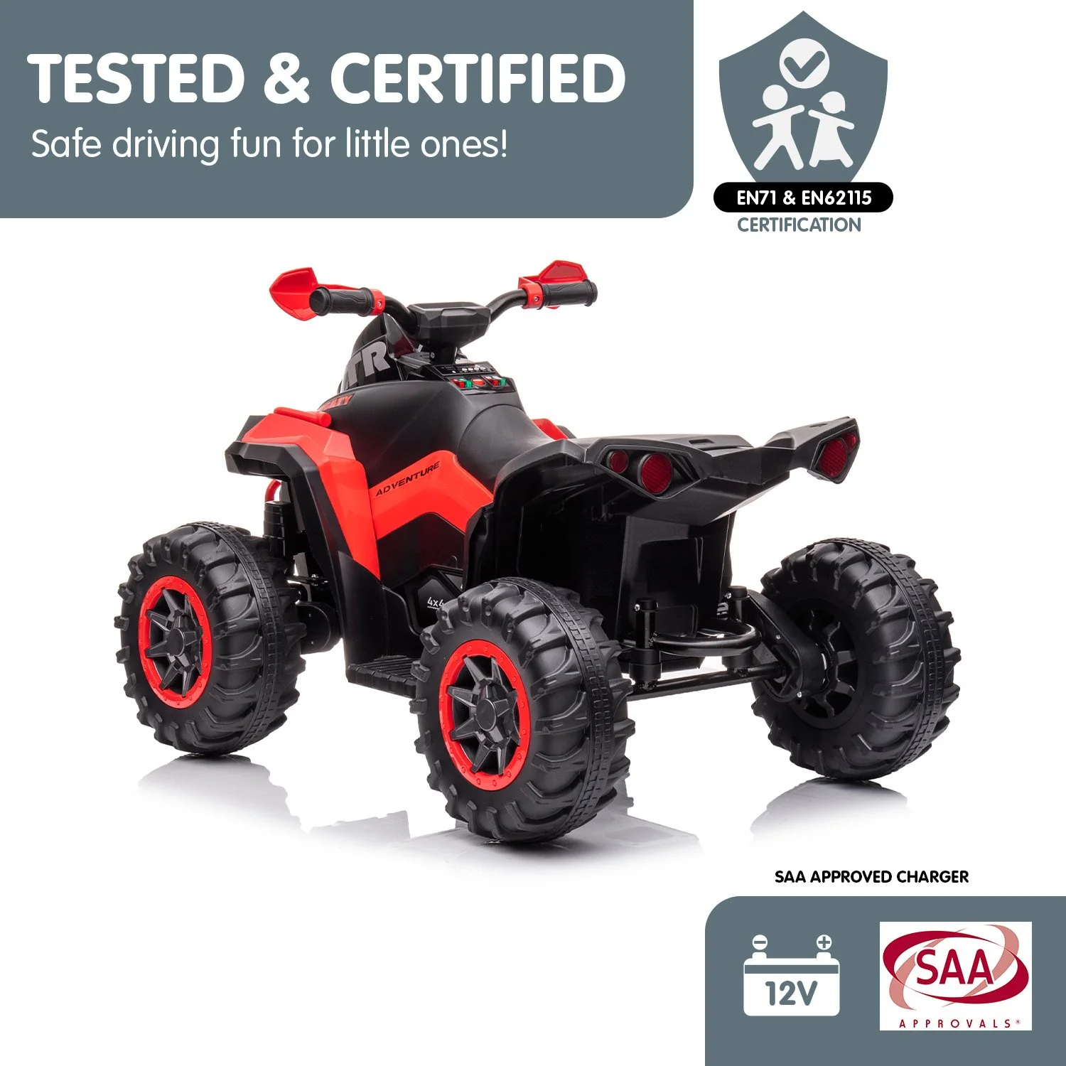 GTS99 Kids Electric Ride On Quad Bike Toy ATV 50W - Red - Nurns