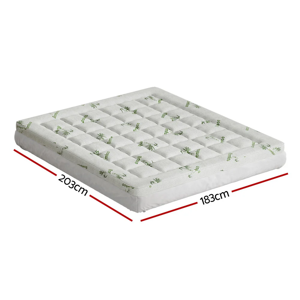 King Giselle Bedding Mattress Topper Pillowtop Bamboo 7.5cm - Nurns