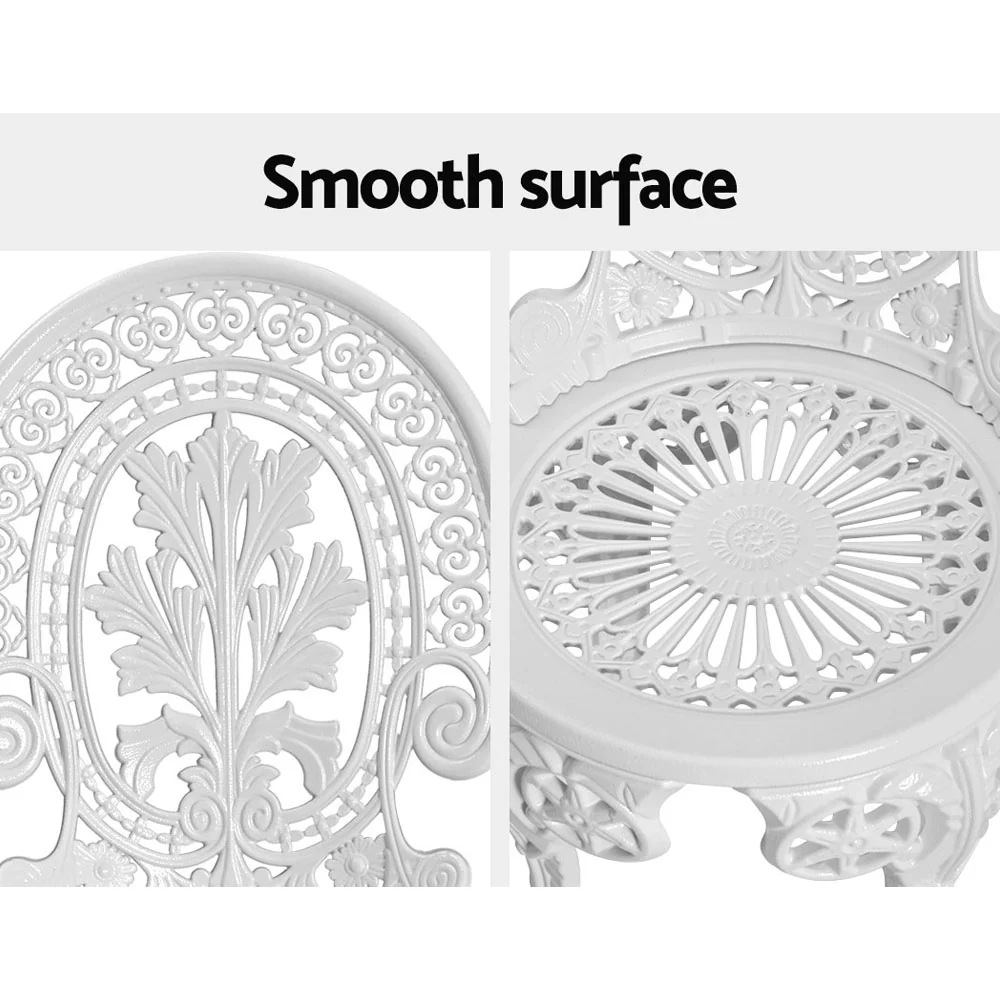 Kaitlyn 2-Seater Patio Furniture Outdoor Bistro Chairs Aluminium - White - Nurns