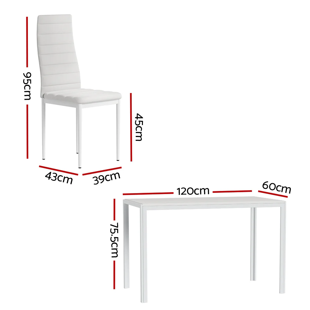 7-Piece Dante White Dining Table & Chair Set - Nurns