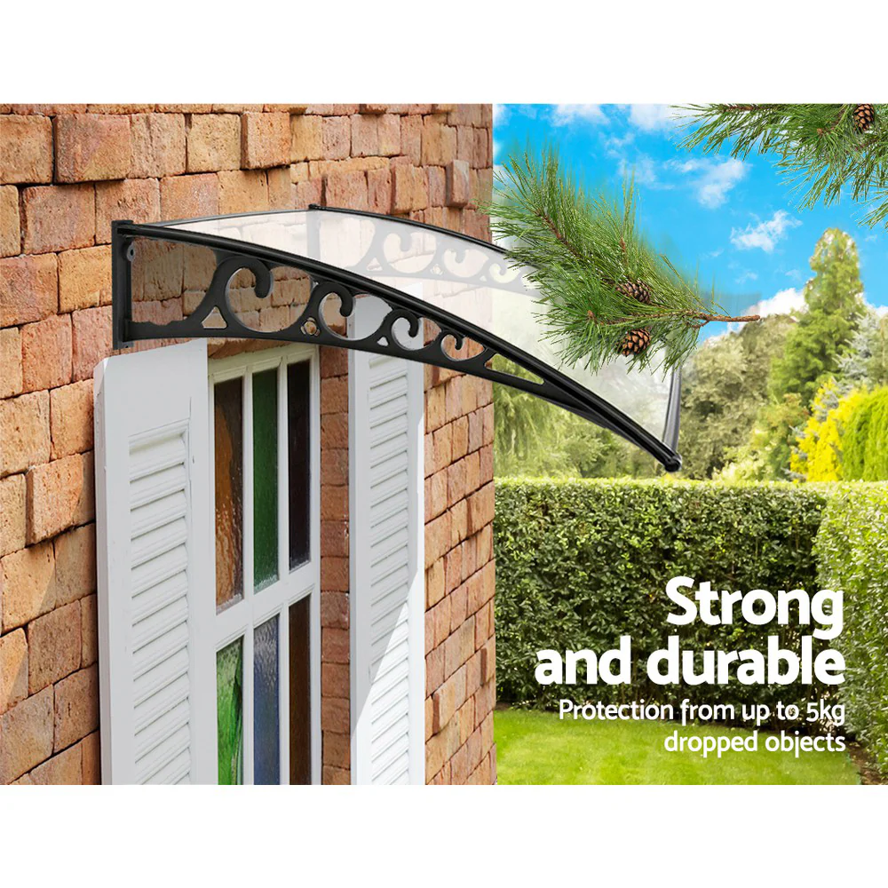 Instahut Window Door Awning 1mx1.5m Transparent - Nurns