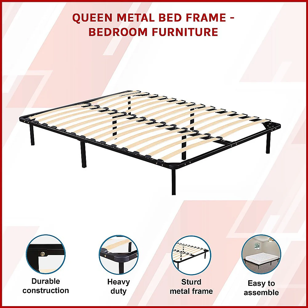 Eliana Metal Bed Frame - Black Queen - Nurns