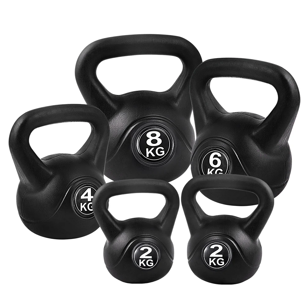 Everfit 22kg Kettlebell Set Weight Lifting Kettlebells Bench Dumbbells Gym Home - Nurns