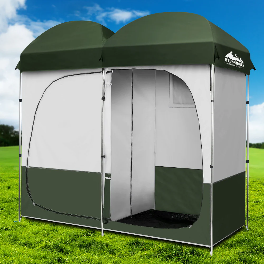 Double Camping Shower Toilet Tent Outdoor Portable Change Room - Nurns