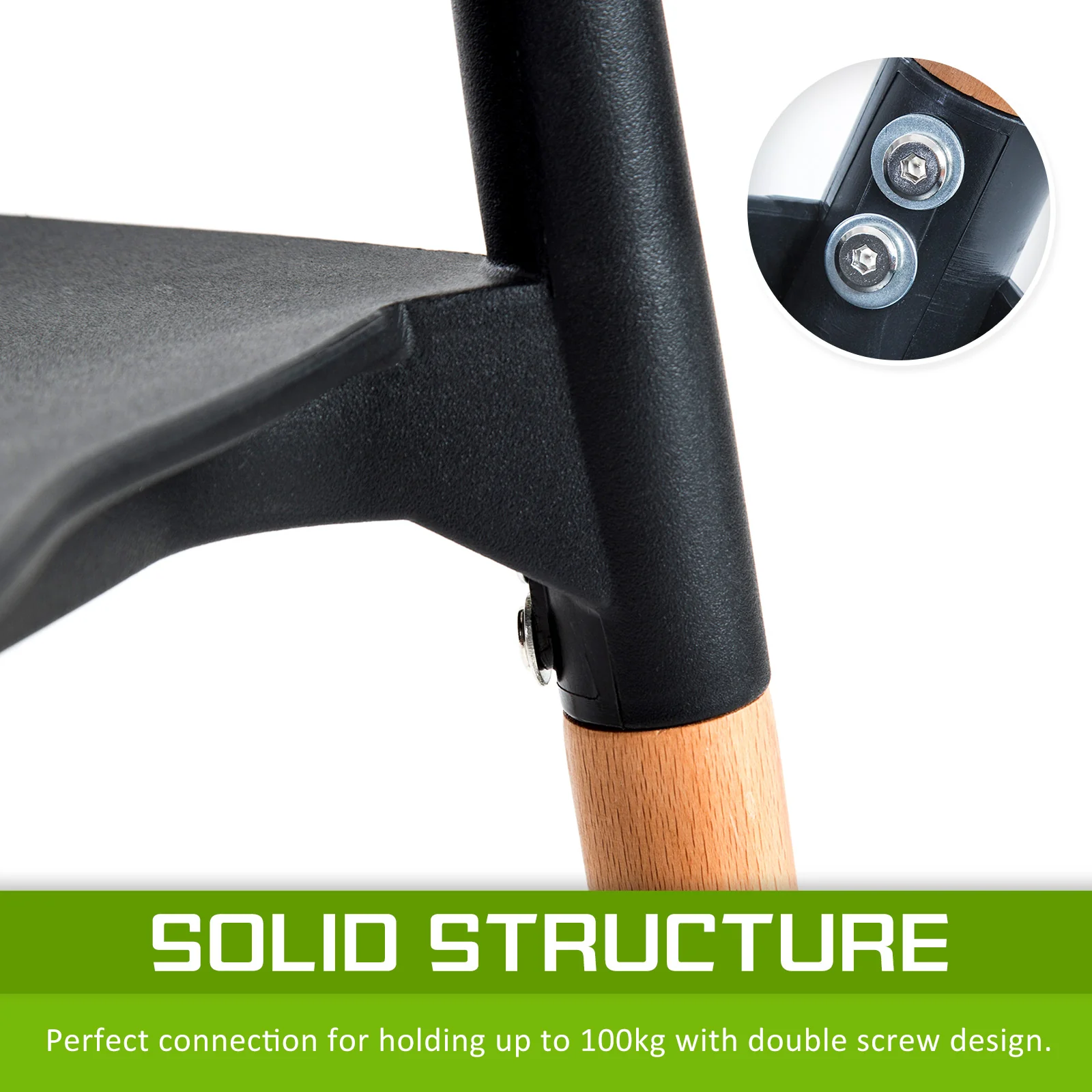 Mabel Set of 2 Retro Belloch Stackable Dining Cafe Chair - Black - Nurns