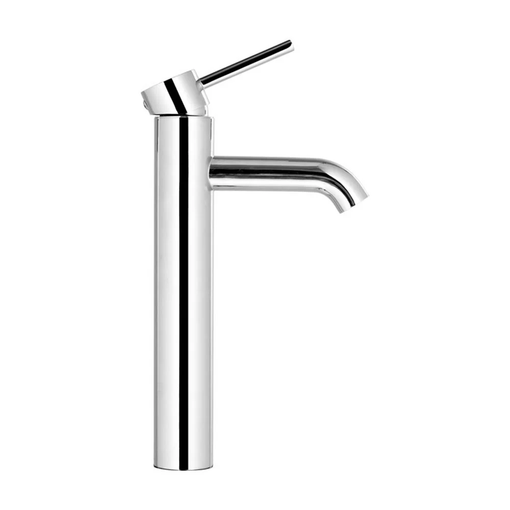Bathroom Basin Mixer Tap Round Tall Faucet Vanity Laundry Chrome - Nurns