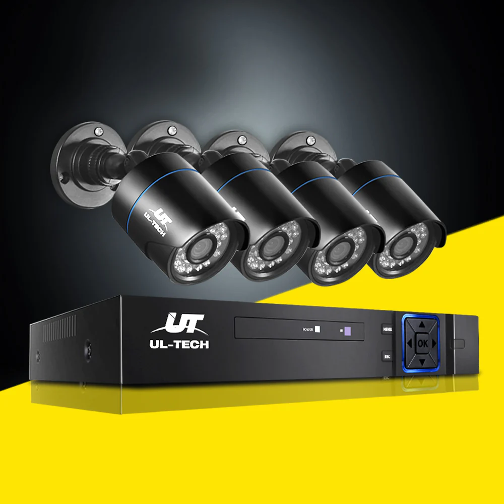 CCTV Security System 8CH DVR 4 Cameras 1080p - Nurns