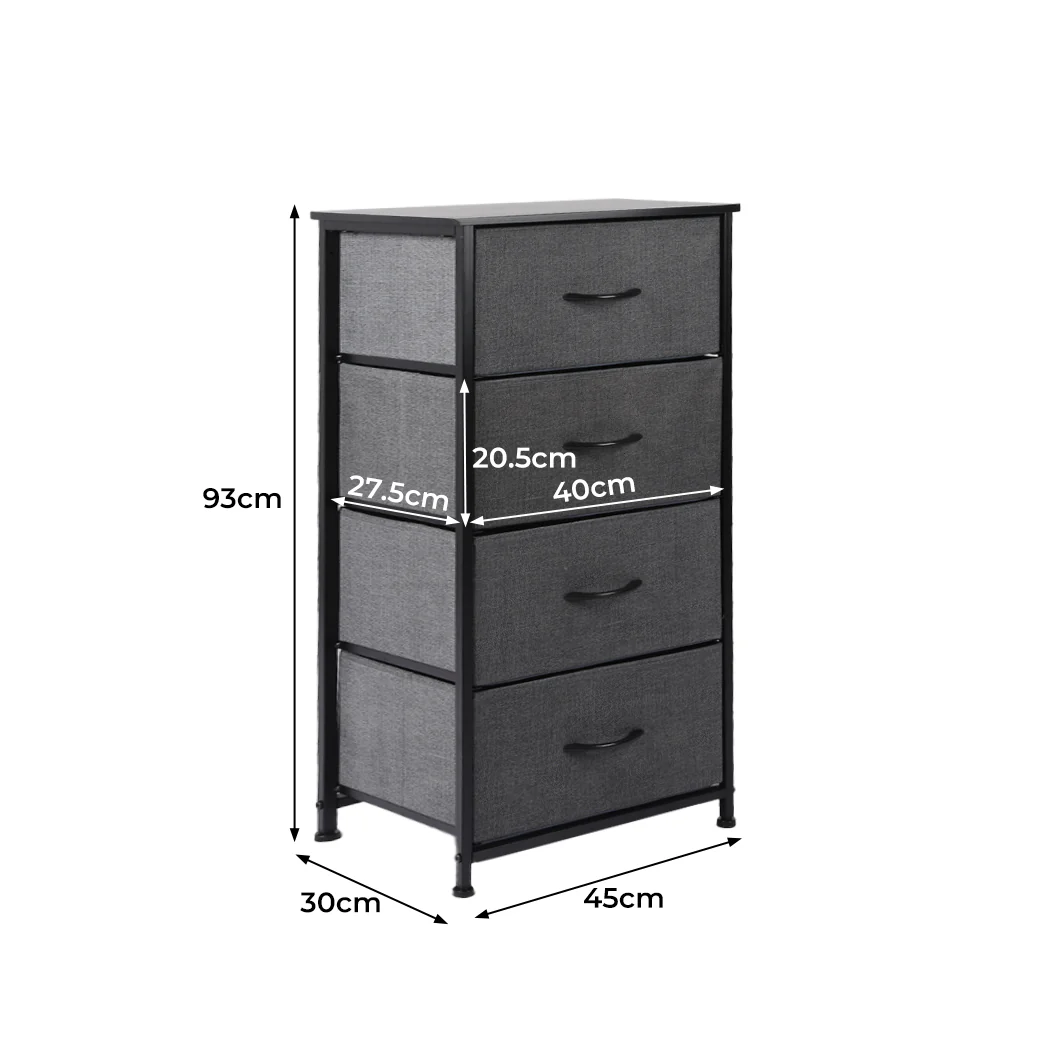 Levede Storage Cabinet Tower Chest Dark Grey - Nurns