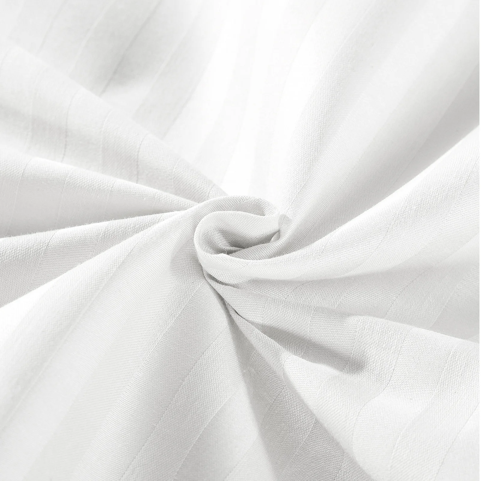 Double Kensington 1200TC Cotton Sheet Set Stripe - White - Nurns