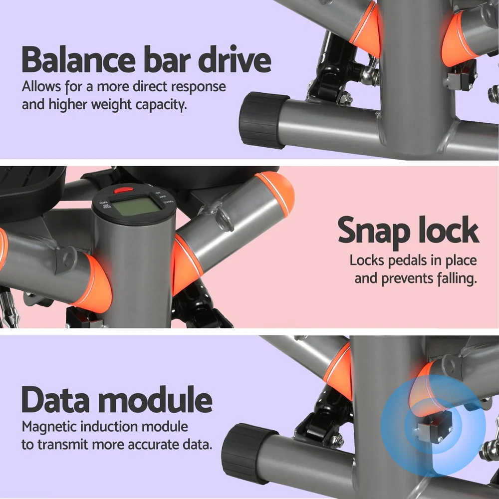 Everfit Mini Stepper with Resistance Rope Aerobic Step Trainer Home Gym 150KG - Nurns