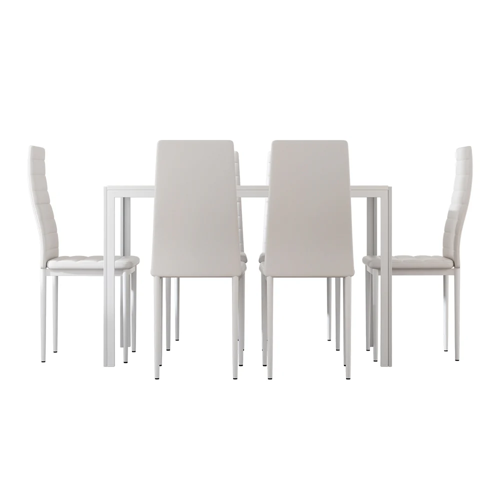 7-Piece Dante White Dining Table & Chair Set - Nurns