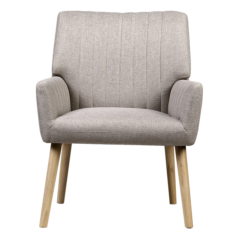 Meertha Accent Fabric Lounge Armchair - Beige - Nurns