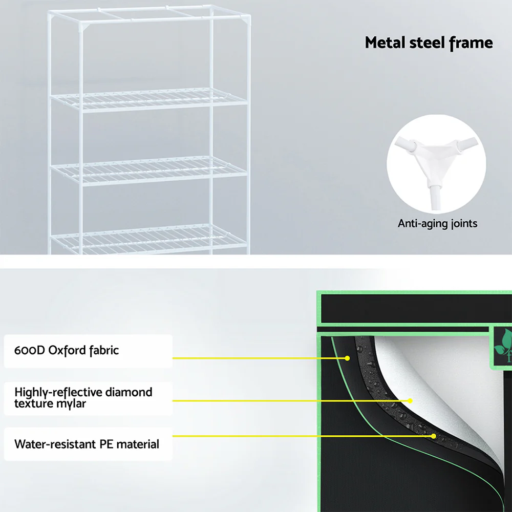 Grow Tent 100x60x180cm 4 Tiers Kits Hydroponics Indoor Grow System - Nurns