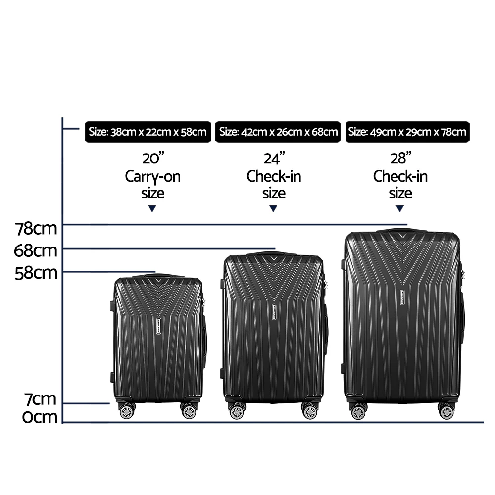 Set of 3 Luggage 20-24-28