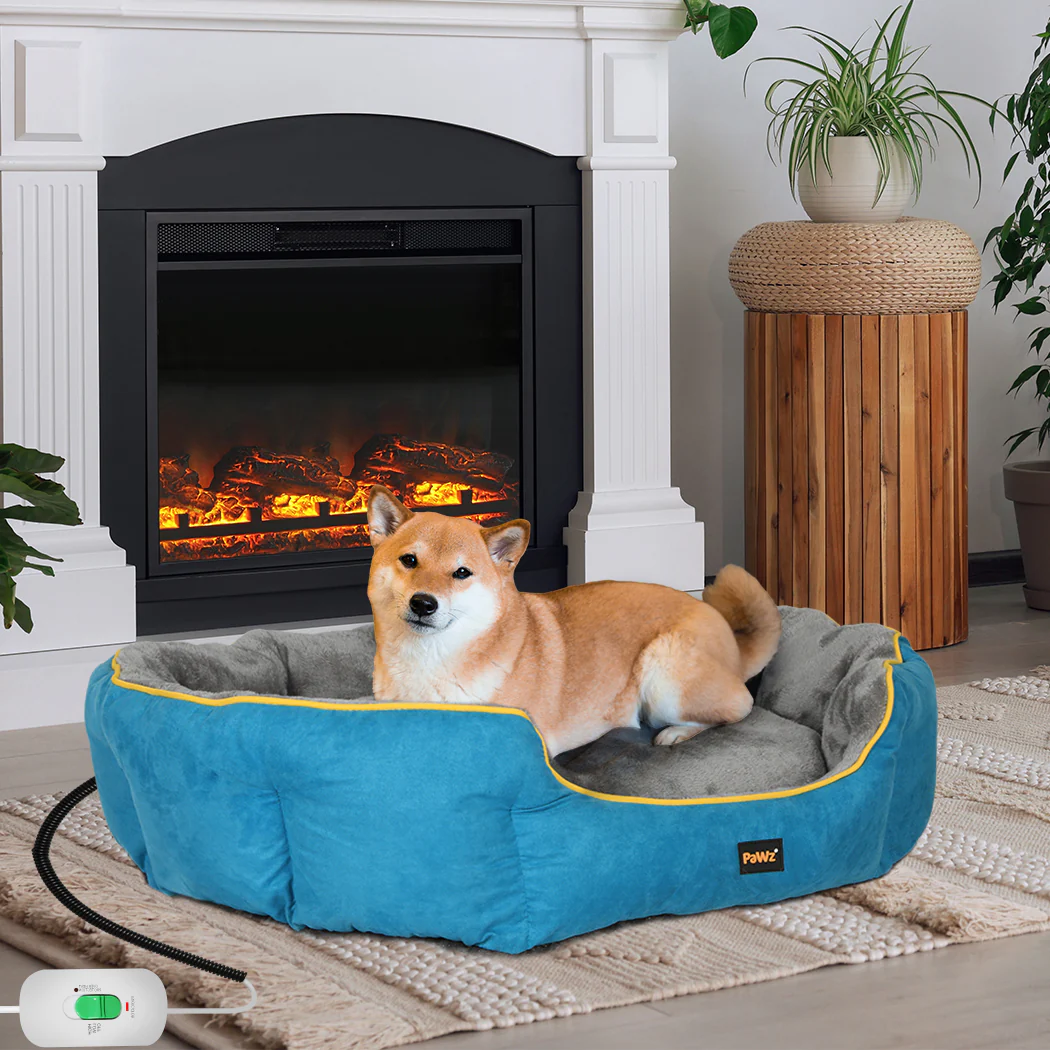 MEDIUM Dog Beds Electric Pet Heater Heated - Blue - Nurns