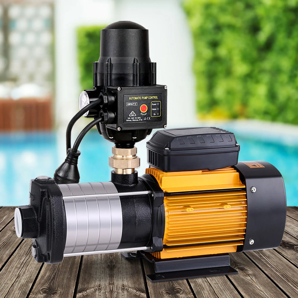 Garden Water Pump High Pressure 2500W 6-Stage Tank Irrigation - Black - Nurns