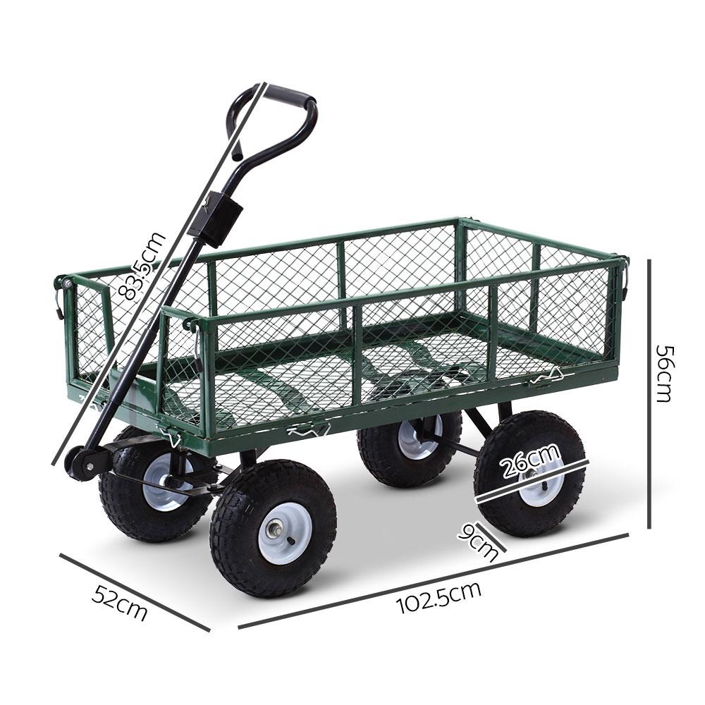 Mesh Garden Steel Cart - Green - Nurns