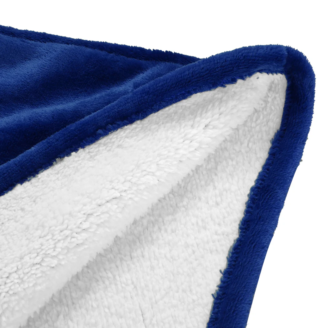Winona Soft Blanket Plush Warm Fleece Sherpa Hoodie Sweatshirt Huggle Pajamas - Navy - Nurns