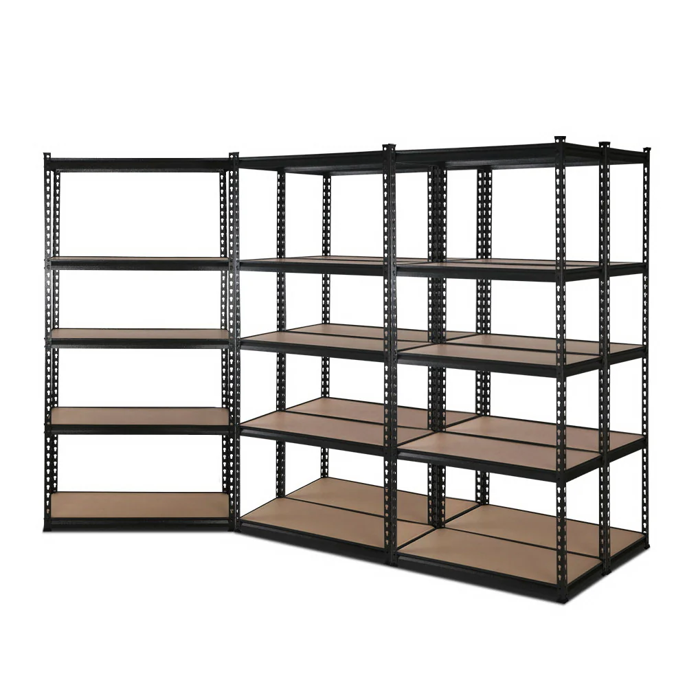 Giantz 5x1.5M Garage Shelving Warehouse Rack Pallet Racking Storage Shelve Black - Nurns