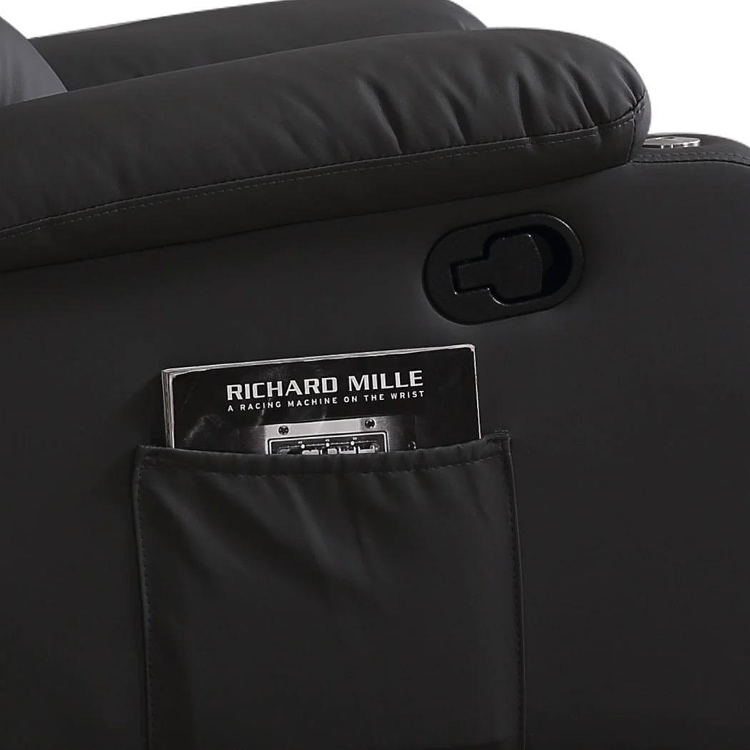 Cyrene Massage Chair Recliner Chair Heated Lounge Armchair 360 Swivel - Black - Nurns