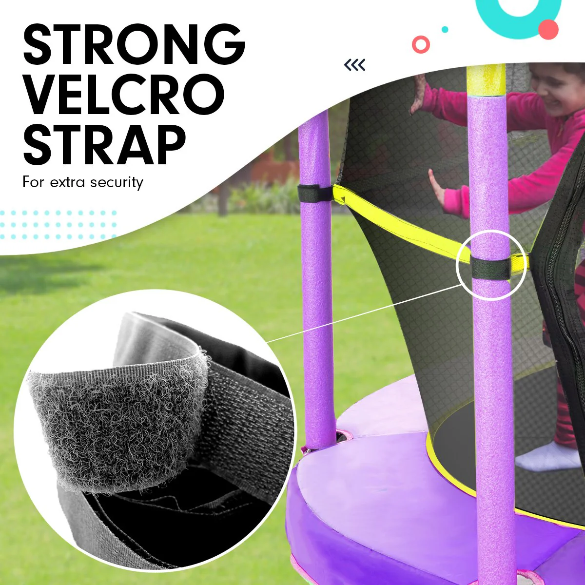 Kahuna Trampoline 4.5FT Round Free Safety Net Spring Pad Cover Mat Outdoor Yellow Purple - Nurns