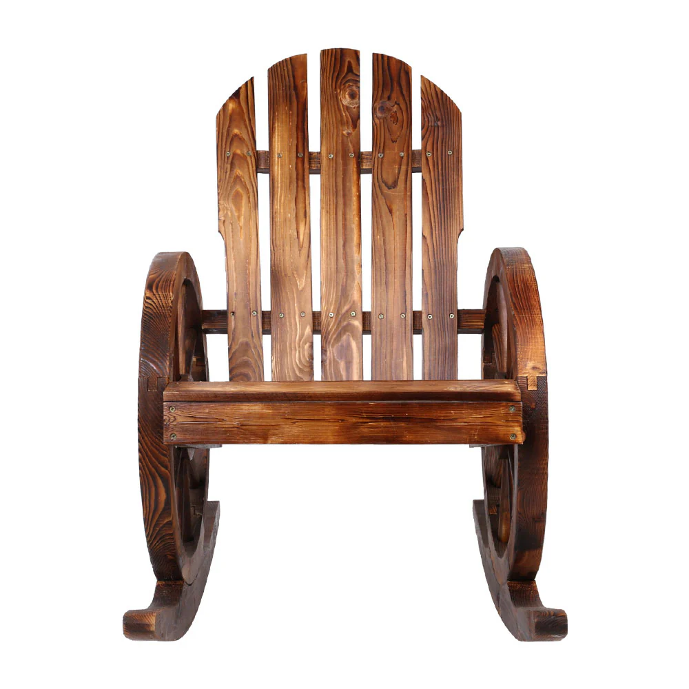 Wagon Wheels Rocking Chair - Brown - Nurns