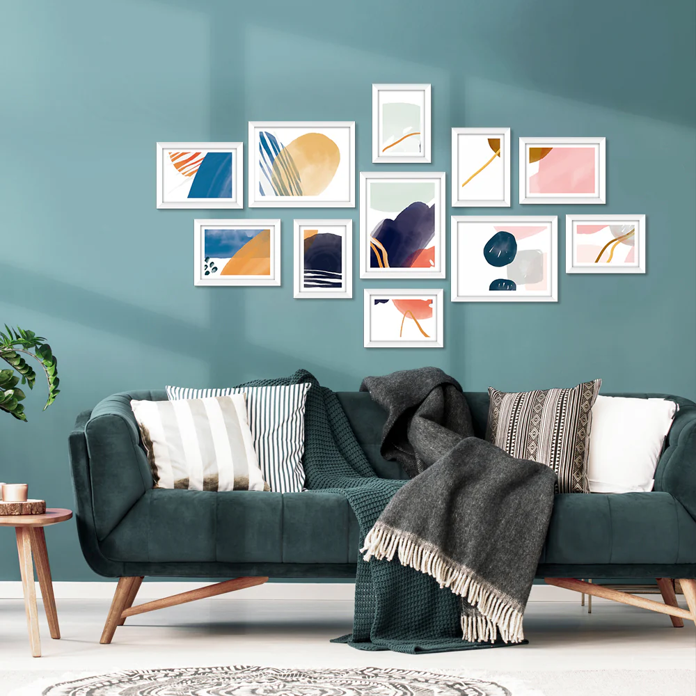 Photo Frames11PCS 5x7in 6x8in 8x10in Hanging Wall Frame White - Nurns