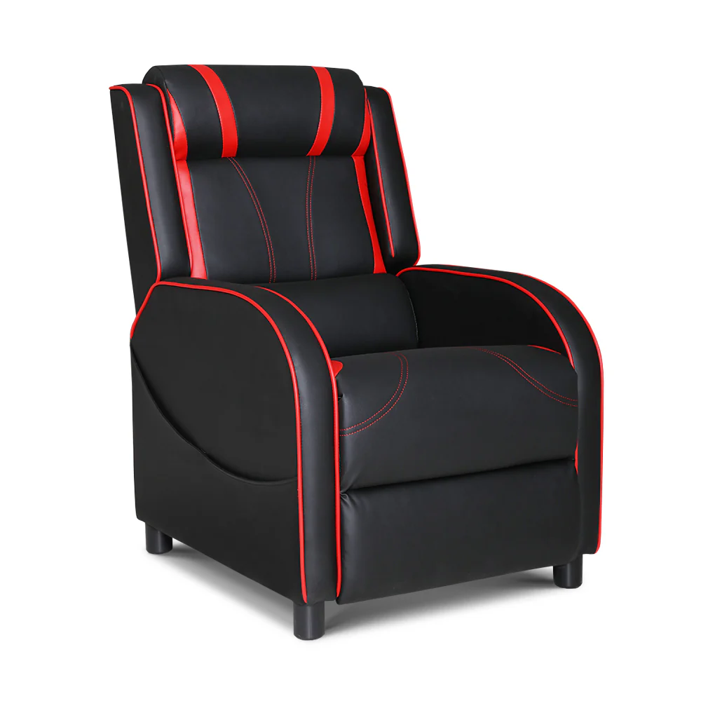 Kamira Recliner Chair Gaming Racing Armchair Lounge Chair Leather - Black - Nurns
